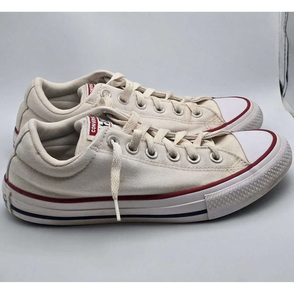 Converse All Star Madison Low Top Kids White Sneakers 4.5Y Distressed‎ Classic